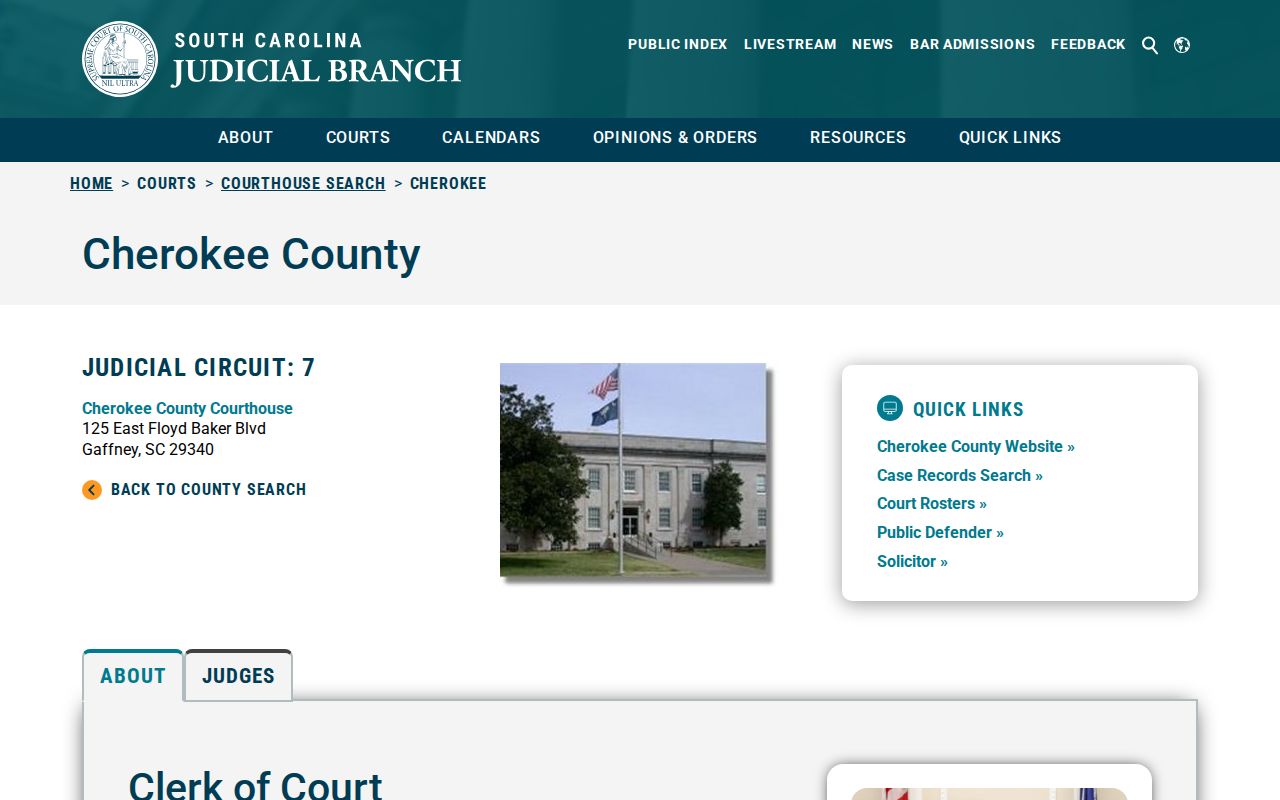 Cherokee County bench warrant records: official Cherokee County courthouse and court links