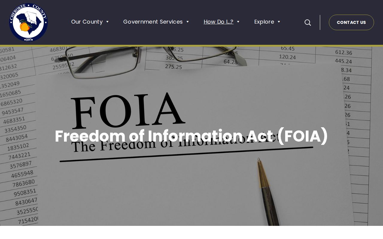 Cherokee County warrant records: county FOIA request instructions and office routing